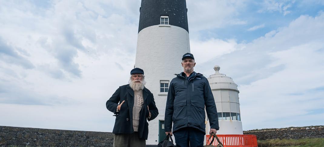 Conleth Hill as the Mad Lighthouse Keeper and Greg Davies as Wicky the Cleaner in 'The Cleaner' Season 3