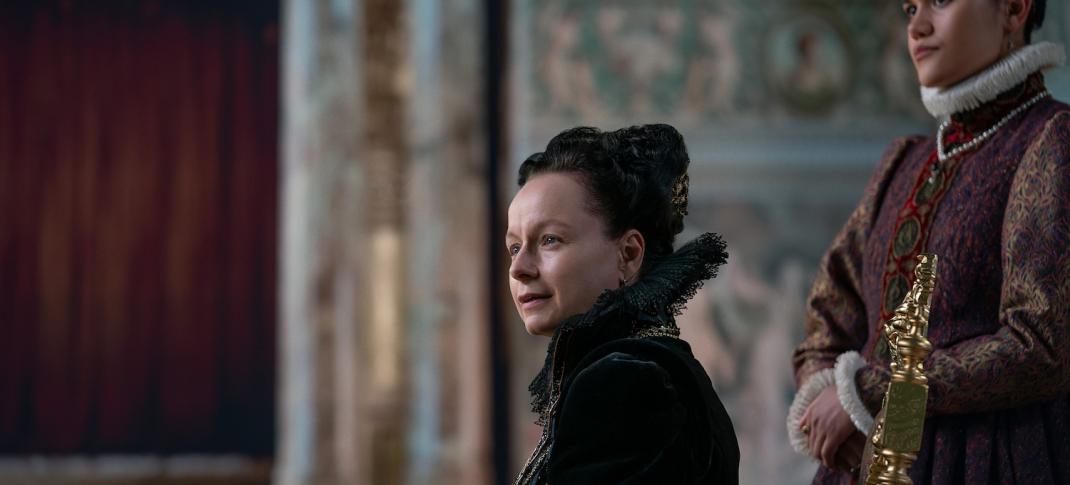 The picture shows: Samantha Morton as Catherine de Medici, attended by Rahima (Emma McDonald)