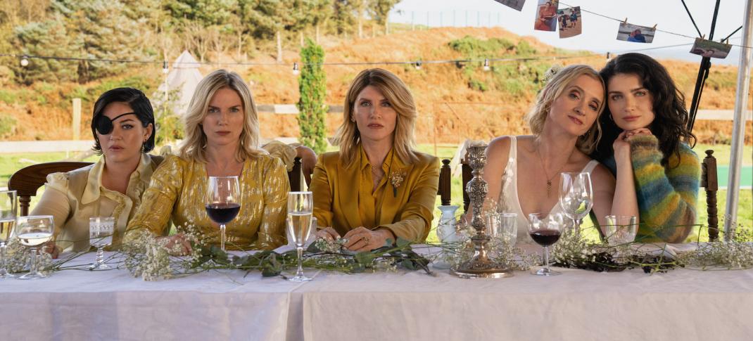 Sarah Greene, Eva Birthistle, Sharon Horgan, Anne-Marie Duff, and Eve Hewson in "Bad Sisters" Season 2