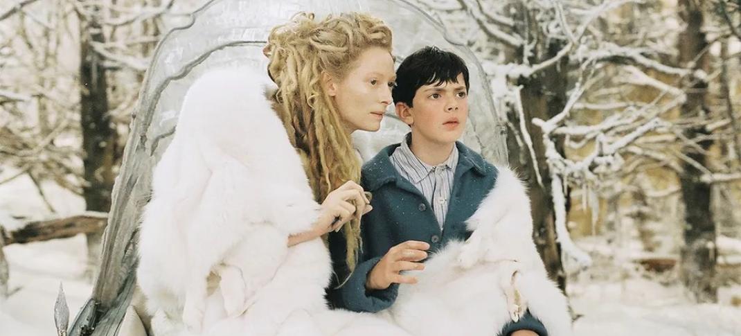 Tilda Swinton and Skandar Keynes in the 2005 Disney adaptation of "The Lion, the Witch, and the Wardrobe"