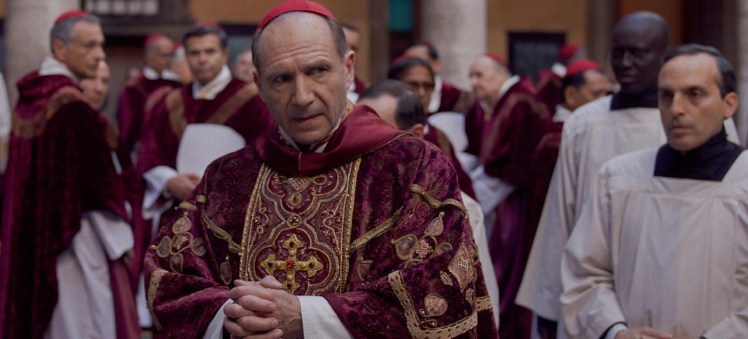 Ralph Fiennes as Cardinal Lawrence in "Conclave"