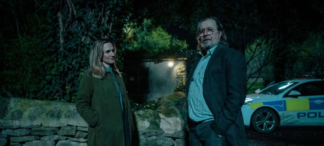 Ruth Bradley as Emma Flyte and Gary Oldman as Jackson Lamb in 'Slow Horses' Season 4