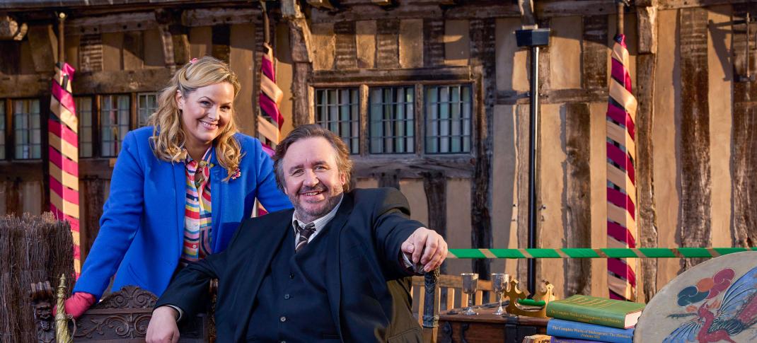 Mark Benton and Jo Joyner as the titular Shakespeare & Hathaway: Private Investigators in Season 4's Key Art