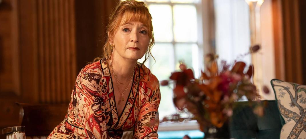 Lesley Manville as Susan Ryeland in 'Moonflower Murders'