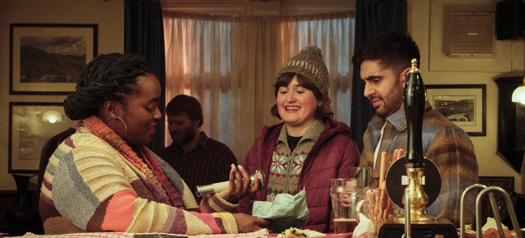 Wunmi Mosaku AS DC Riya Ajunwa, Ella Bruccoleri as Ali Day, Arian Nik as Nish Chowdry in 'Passenger'