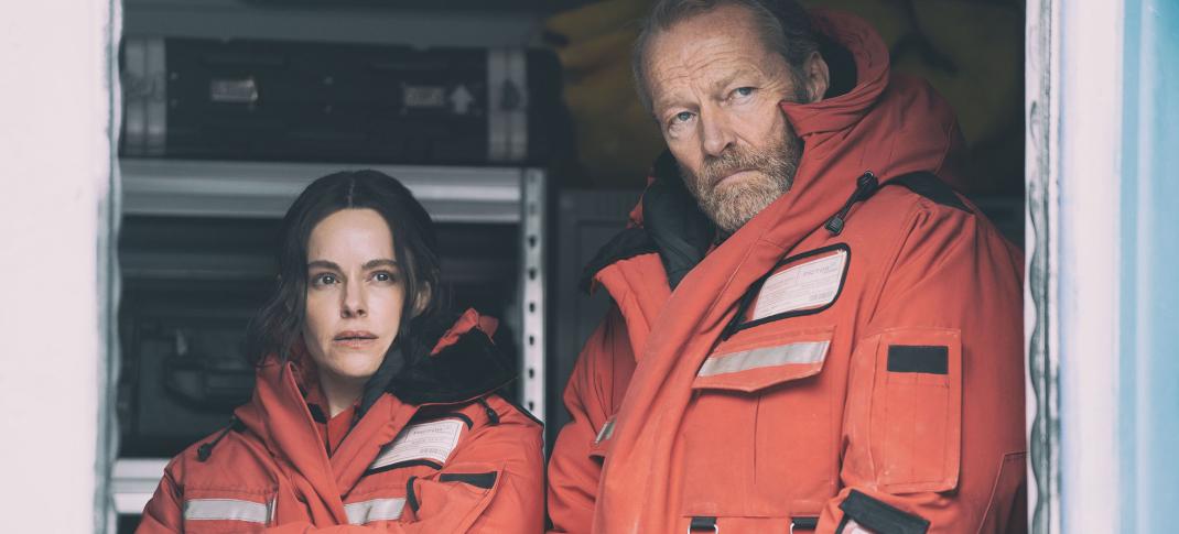 Emily Hampshire as Rose Mason and Iain Glen as Magnus MacMillan in 'The Rig' Season 2