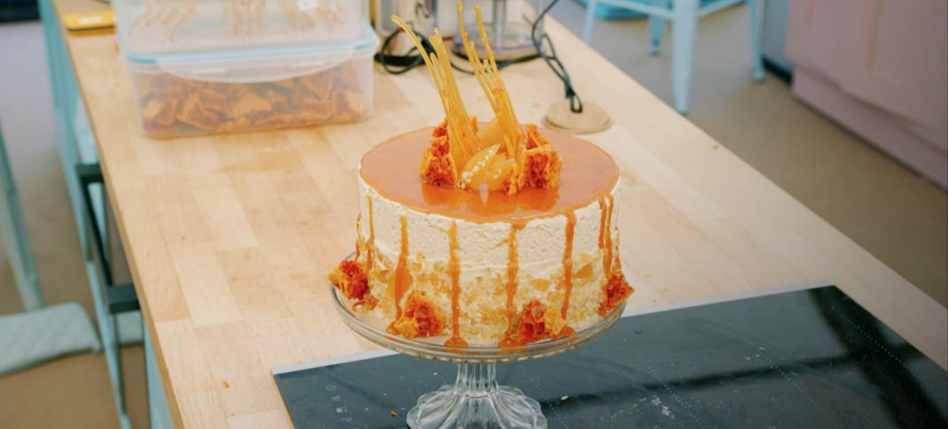 Gill's ‘Sticky Toffee’ Cake Showstopper from 'The Great British Baking Show's Season 15 Caramel Week