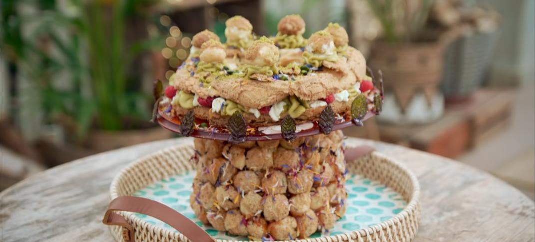 Nelly's Pistachio Paris-Brest Showstopper from 'The Great British Baking Show's Season 15 Pastry Week  