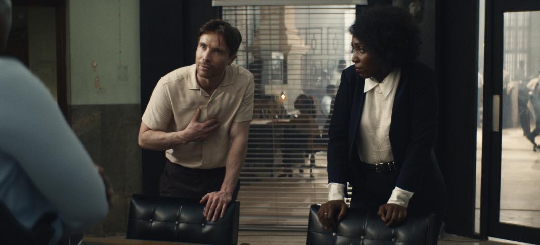 Joe Dempsie as DI Luke Holborn, Tamara Lawrance as Millie Black in 'Get Millie Black'