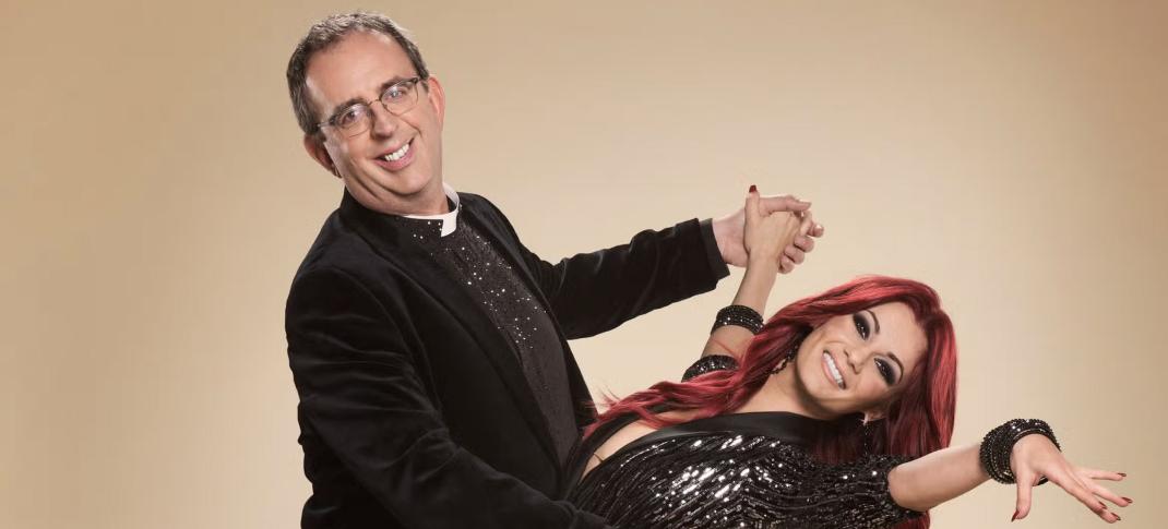 Author Richard Coles dancing with Dianne Buswell on 'Strictly'