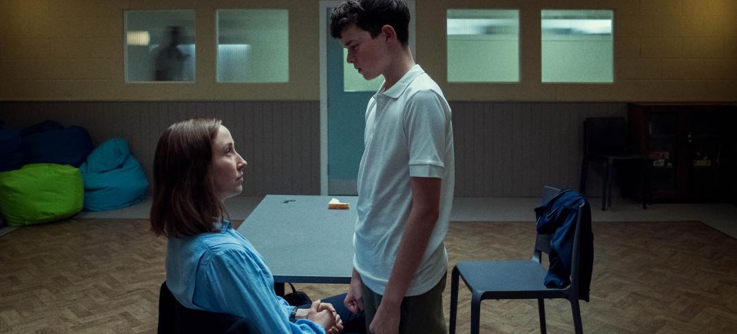 Erin Doherty as Briony Ariston, Owen Cooper as Jamie Miller in 'Adolescence'