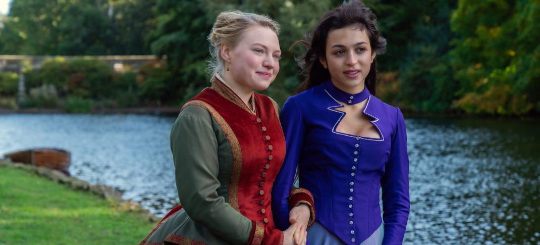 Mia Threapleton and Josie Totah in "The Buccaneers" Season 1