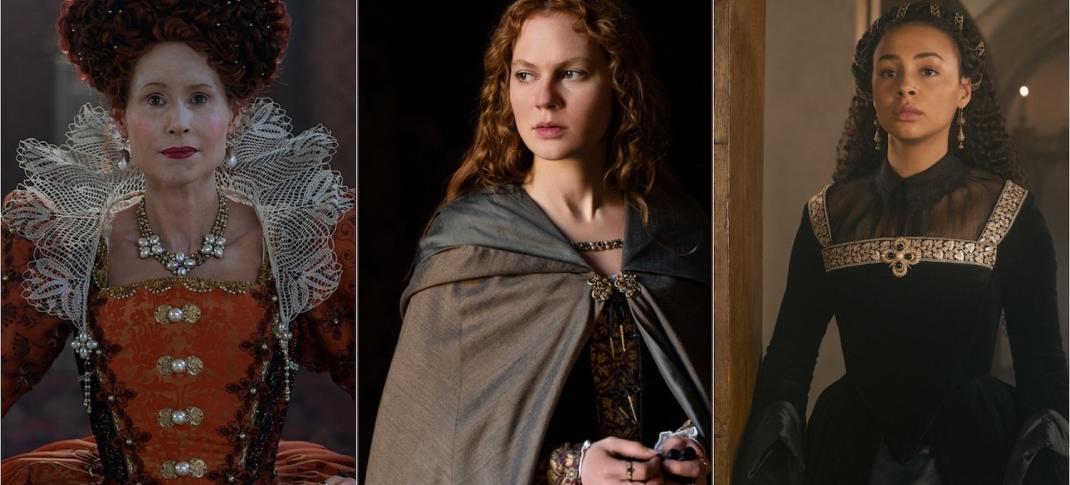 A trio of recent Queen Elizabeth Is oncreen: Minnie Driver in "The Serpent Queen", Alicia von Rittburg in "Becoming Elizabeth" and Abbie Hern in "My Lady Jane"