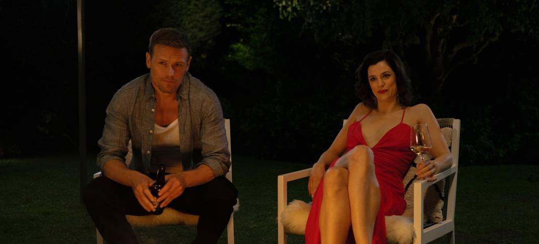 Sam Heughan and Jessica De Gouw in 'The Couple Next Door' Season 1