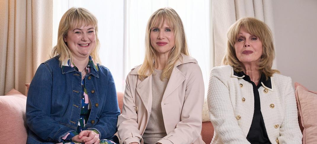 Philippa Dunne as Anne Flynn, Lucy Punch as Amanda and Joanna Lumley as Felicity in 'Amandaland'