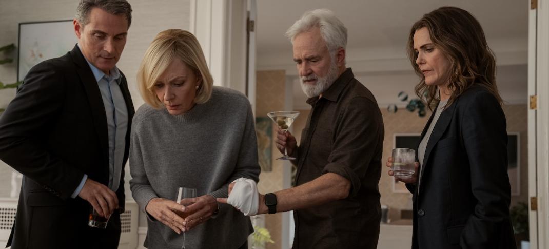 Rufus Sewell, Allison Janney, Bradley Whitford, and Kerri Russell in "The Diplomat" Season 3