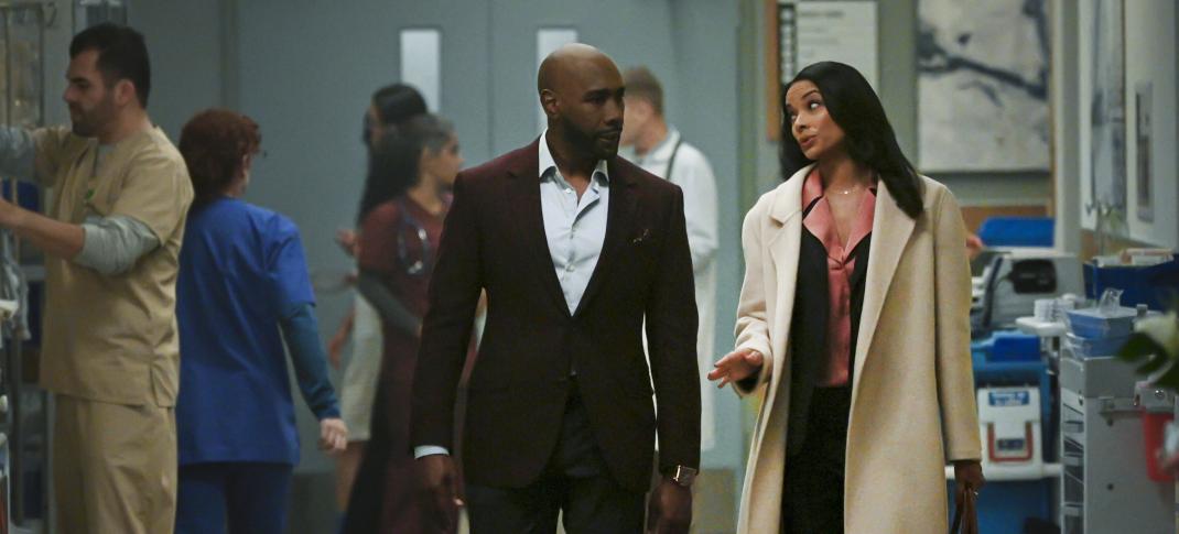 Morris Chestnut as Watson, Rochelle Aytes as Mary in 'Watson' Season 1