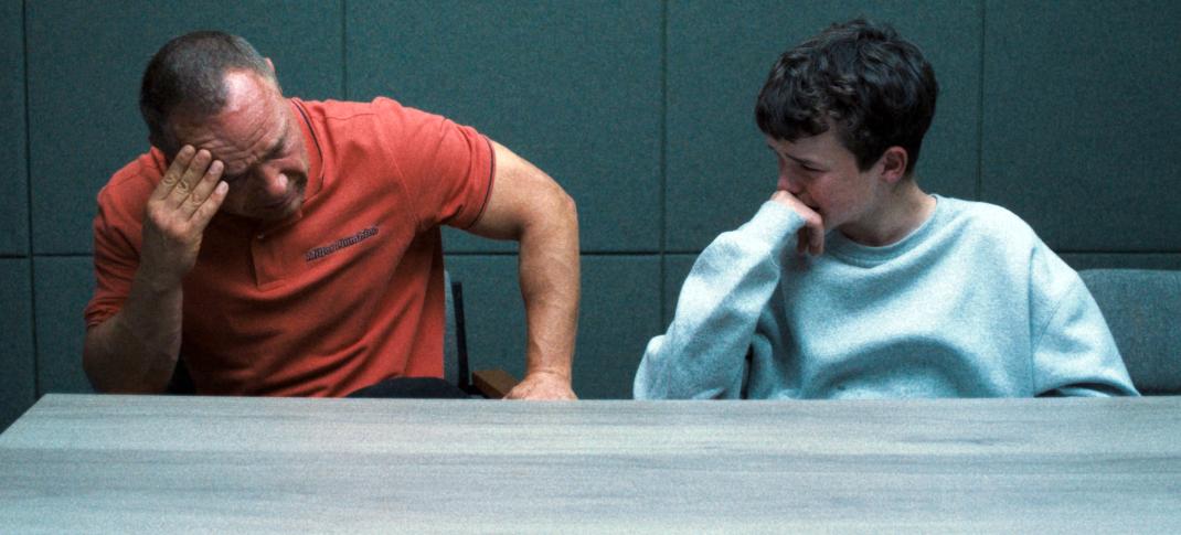 Stephen Graham and Owen Cooper as Eddie and Jamie Miller in 'Adolescence'
