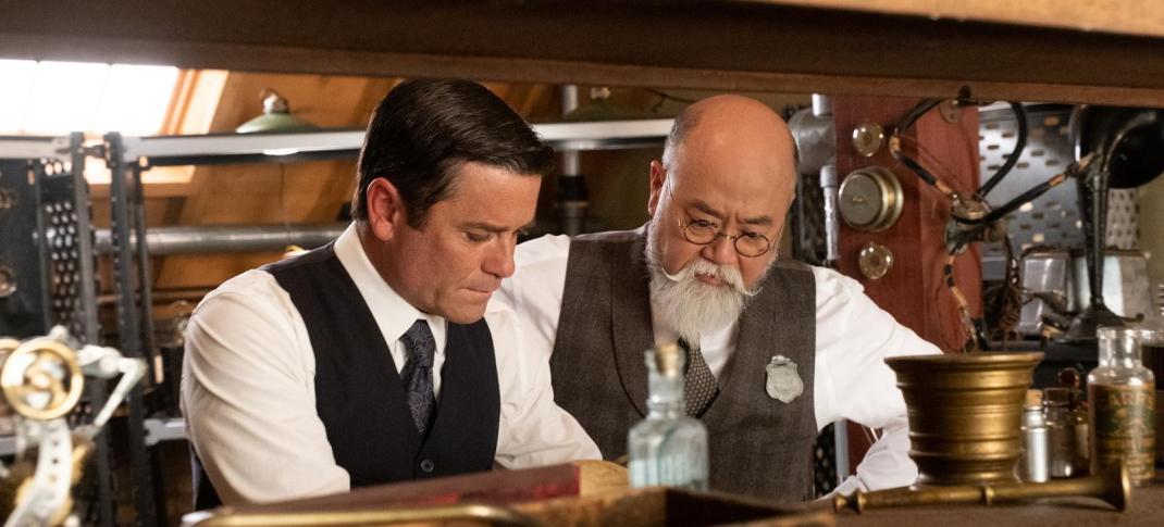Yannick Bisson as William Murdoch and Paul Sun-Hyung Lee as Inspector Albert Choi in 'Murdoch Mysteries' Season 18
