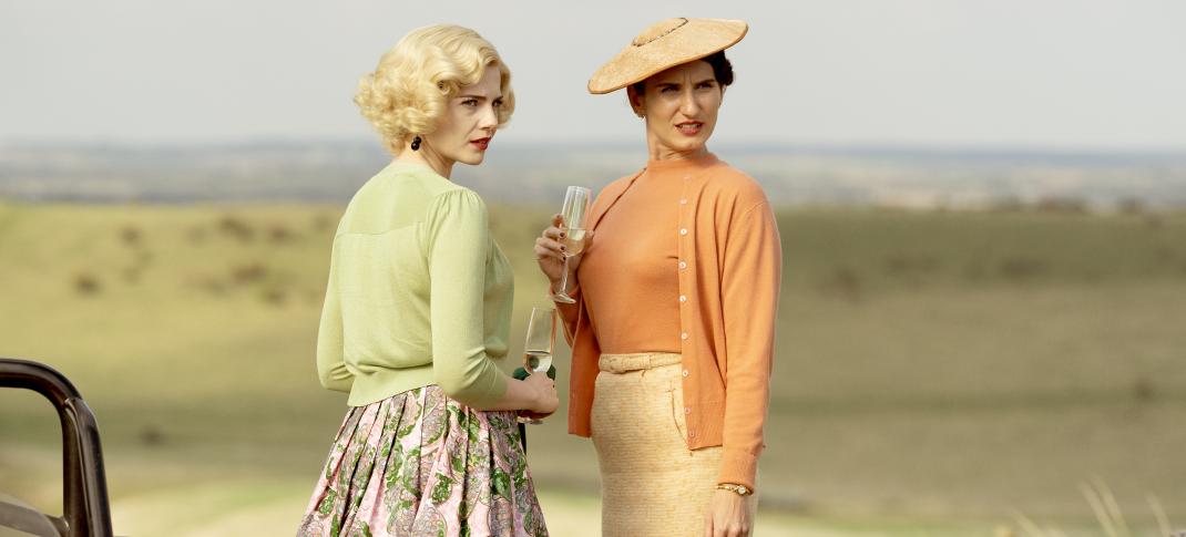 Lucy Boynton as Ruth Ellis and Bessie Carter as Carole Findlater in 'A Cruel Love'