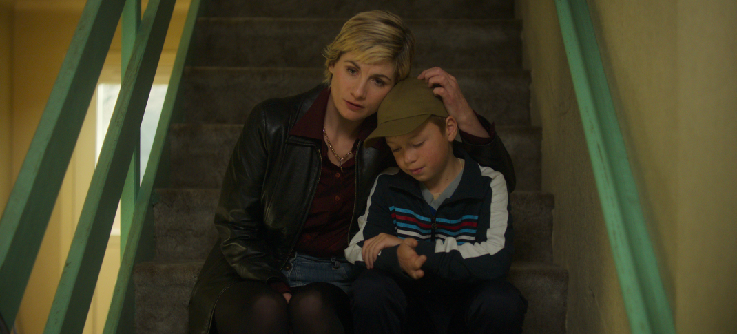 Jodie Whittaker as Susan McIntyre and Kobi Sadler as Connor in 'Toxic Town'