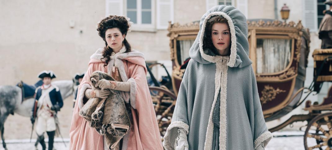 Jasmine Blackborow as Princesse de Lamballe and Emilia Schüle as Marie Antoinette in 'Marie Antoinette' Season 2