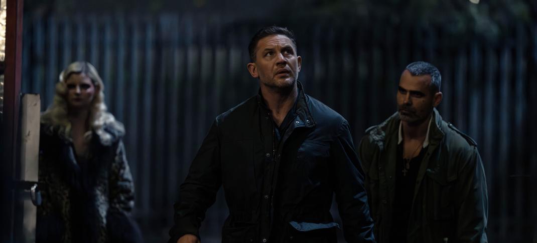 Tom Hardy as Harry Da Souza, Antonio González Guerrero as Kiko in 'MobLand' Season 1