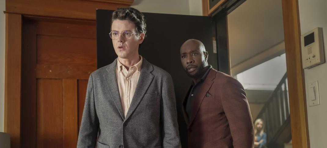 Peter Mark Kendall as Dr. Stephens Croft and Morris Chestnut as Dr. John Watson in 'Watson'