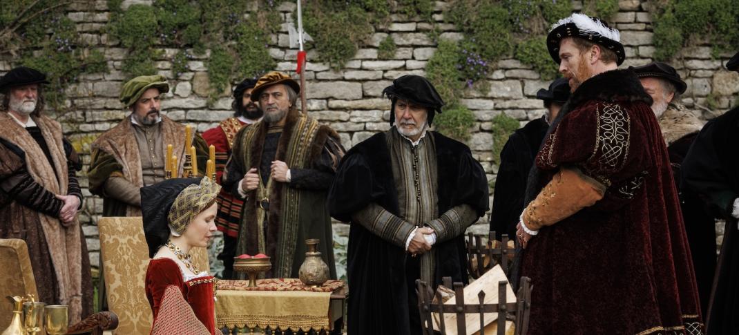 Kate Phillips and Damian Lewis in "Wolf Hall: The Mirror and the Light"