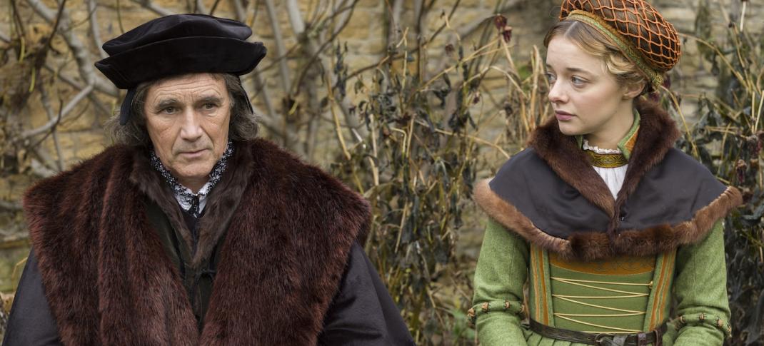 Mark Rylance and Ellie de Lange in "Wolf Hall: The Mirror and the Light"