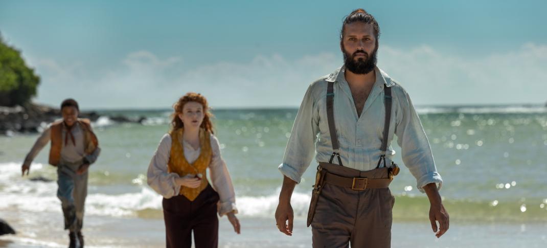 Shazad Latif, Georgia Flood, and Kayden Price in "Nautilus"