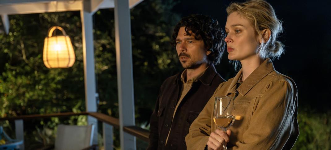 Bella Heathcote as Mandy Bond and Luke Arnold as Martin Scarsden in 'Scrublands: Silver'