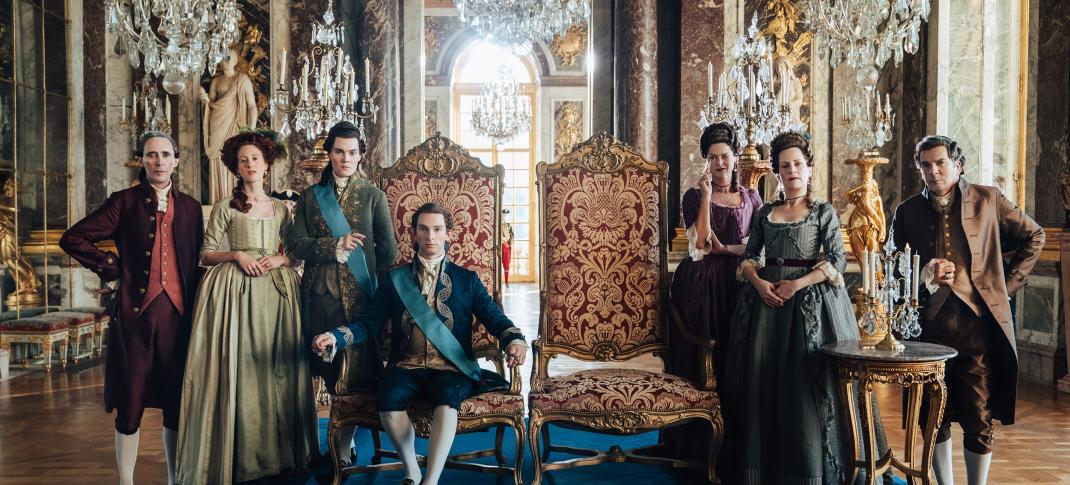 Guy Henry as Vergennes, Caroline Piette as Victoire, Jack Archer as Provence, Louis Cunningham as Louis XVI, Roxane Duran as Josephine, Patrick Albenque as Breteuil in 'Marie Antoinette' Season 2