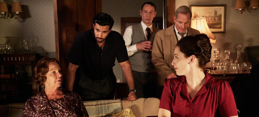 Tessa Peake Jones, Rishi Nair, Al Weaver, Robson Green, and Christie Russell-Brown in 'Grantchester' Season 10