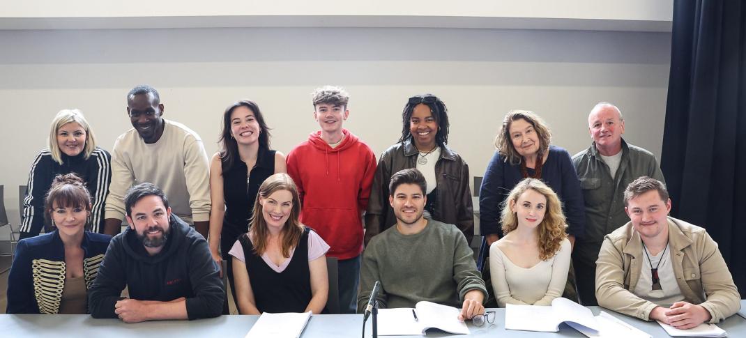 Kerri Quinn, Tara Lynne O’Neill, Aaron McCusker, Niamh McGrady, Marcus Onilude, Finnian Garbutt, Katie Shortt, Eleanor Methven, Paddy Jenkins, RhéAna Kamalu, Jonny Grogan, Jenn Murray, and Cameron Cuffe at the 'Hope Street' Season 5 table read.