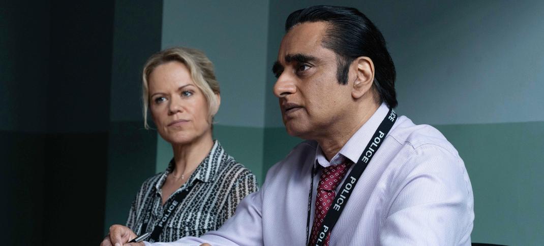Sanjeev Bhaskar and Sinead Keenan in 'Unforgotten' Season 6