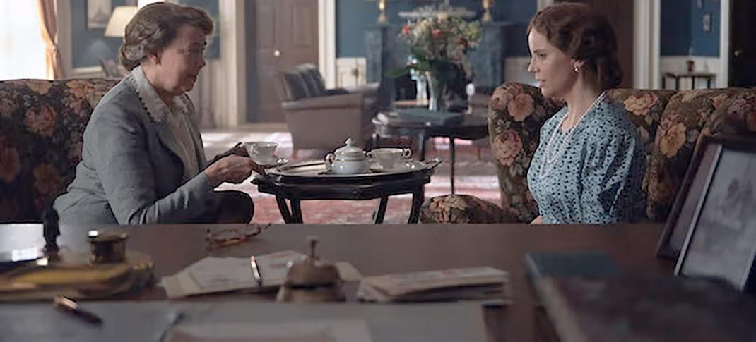 Harriet Sansom Harris as Eleanor Roosevelt and Sofia Helin as Crown Princess Martha in 'Atlantic Crossing'