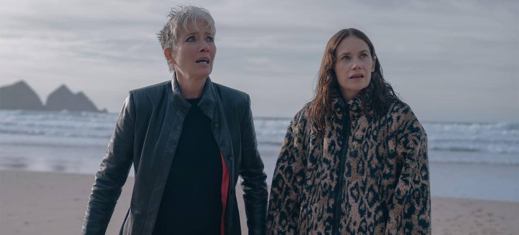 Emma Thompson as Zoë Boehm and Ruth Wilson as Sarah Tucker in 'Down Cemetery Road'