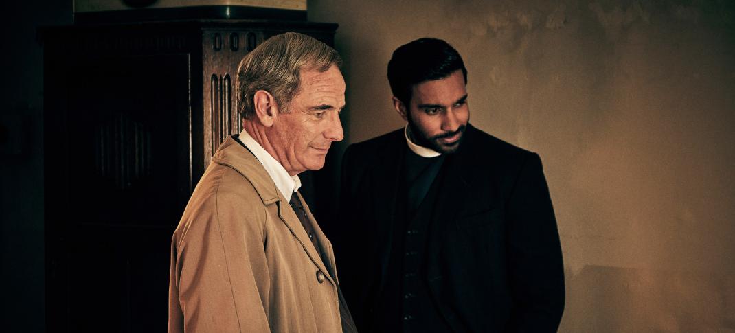 Rishi Nair and Robson Green in 'Grantchester' Season 10