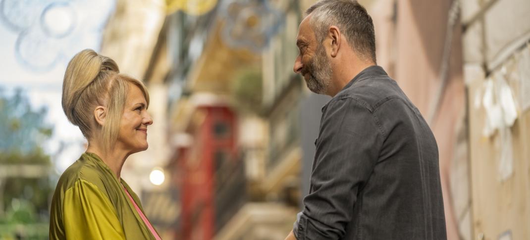 Picture shows: Jean White (Sally Lindsay) and Dom Hayes (Steve Edge) in the beautiful city of Valetta in Malta