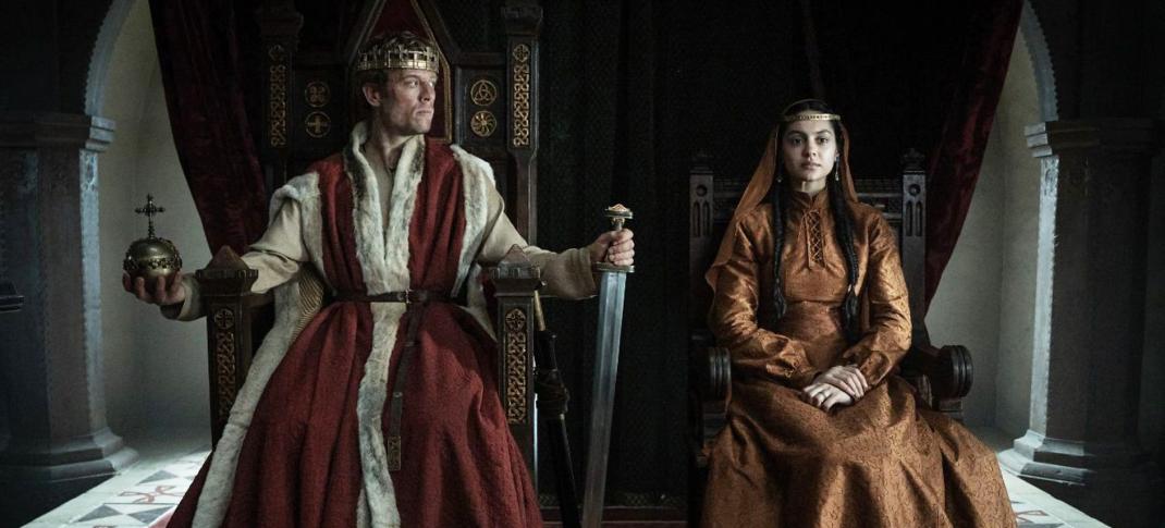 James Norton as Harold, Earl of Wessex and Indy Lewis as Margaret in 'King & Conqueror'