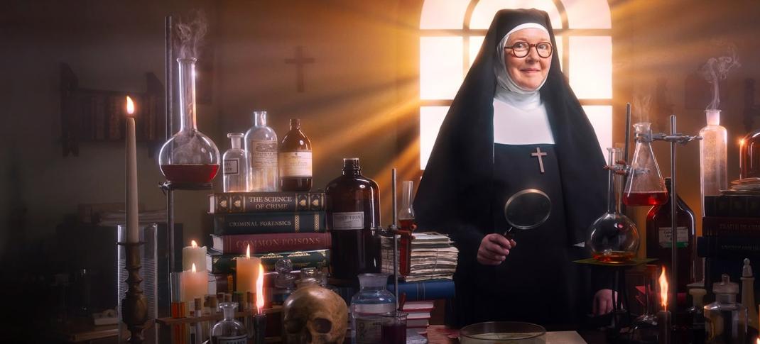Picture shows: Sister Boniface (Lorna Watson) in her laboratory, illuminated by light streaming through a window.