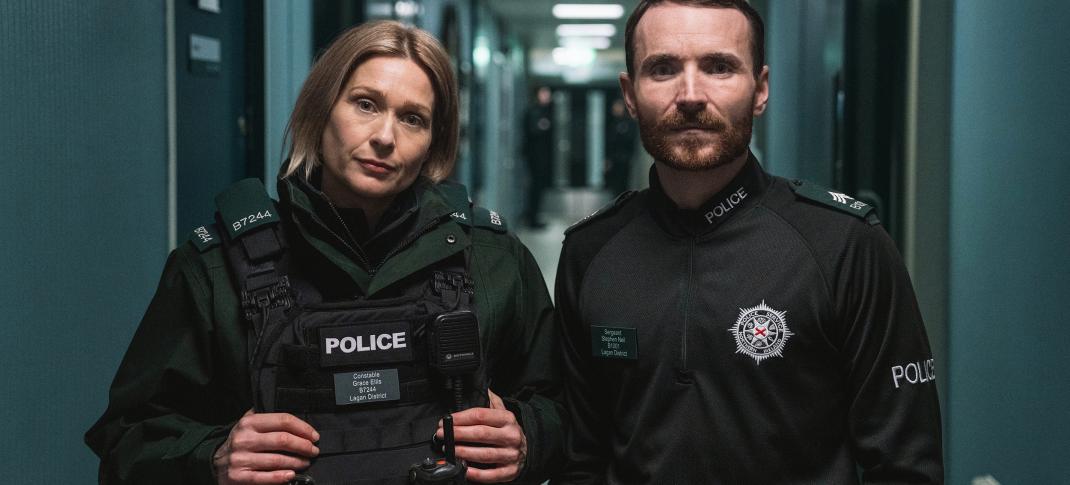 Sian Brooke as Grace Ellis and Martin McCann as Stevie Neil in 'Blue Lights' Season 3