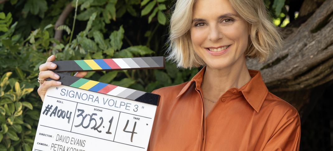 Emilia Fox on set for 'Signora Volpe' Season 3