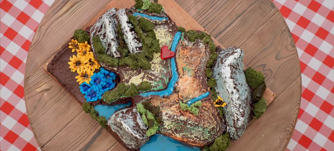 Nataliia's Ukraine Landscape Showstopper from 'The Great British Baking Show' Season 16's Cake Week