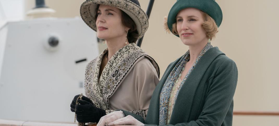 Elizabeth McGovern as Cora Crawley and Laura Carmichael as Edith Pelham