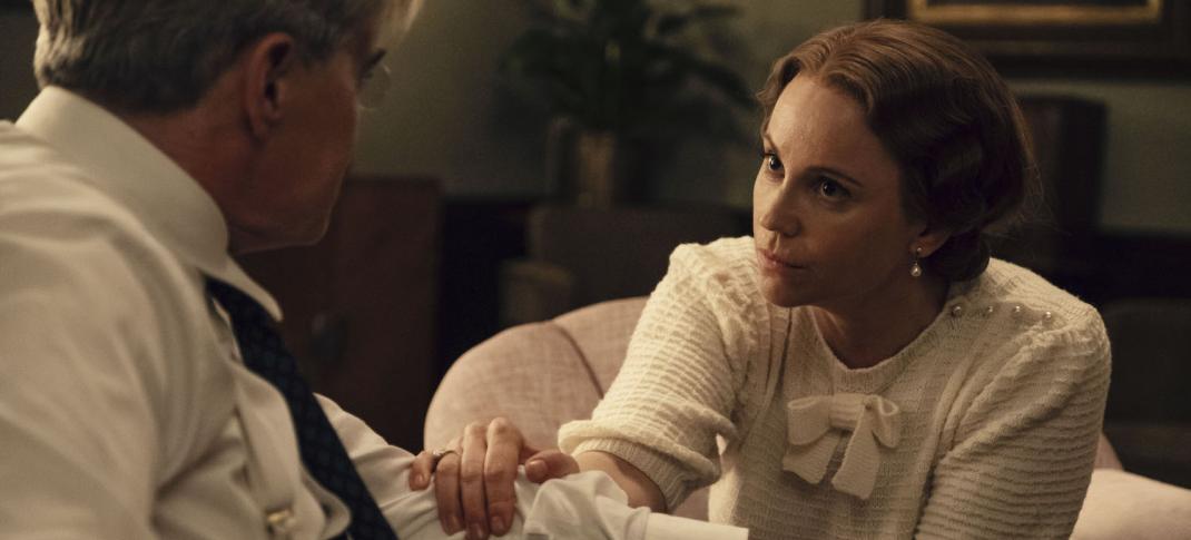 Kyle MacLachlan as President Franklin D. Roosevelt and Sofia Helin as Crown Princess Martha in 'Atlantic Crossing'Courtesy of MASTERPIECE