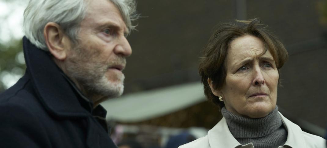 Tcheky Karyo as Julien Baptiste and Fiona Shaw as Emma Chambers in Baptiste Season 2