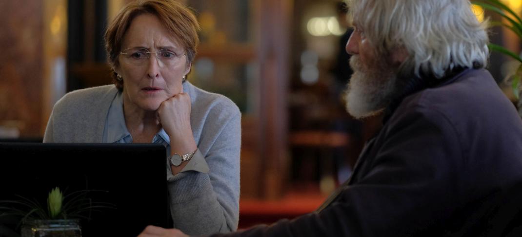 Tcheky Karyo as Julien Baptiste and Fiona Shaw as Emma Chambers in 'Baptiste' Season 2