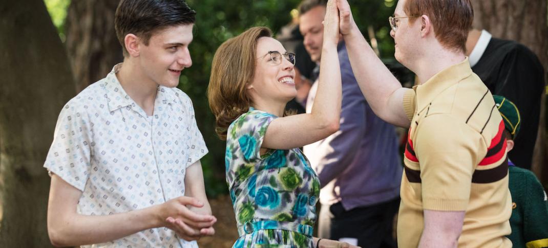 Picnickers Tim (Max Macmillen), Shelagh (Laura Main) and Reggie (Daniel Laurie)  (Photo Credit: Courtesy of Neal Street Productions 2017)